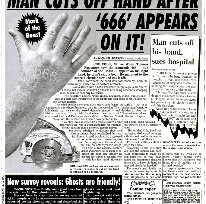 Patient Cuts Off His Own hand